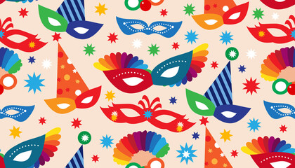 Purim Carnival pattern 4 - obrazy, fototapety, plakaty