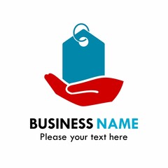 Gag shopp with hands logo template illustration