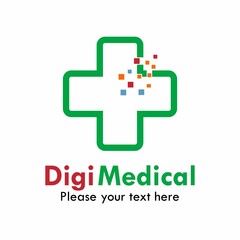 Digital medical logo template illustration
