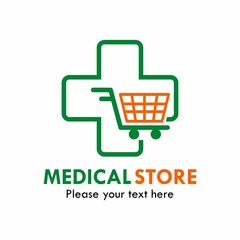 Medical store logo template illustration