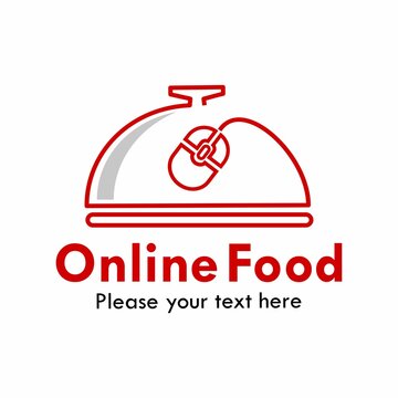 Online food logo template illustration