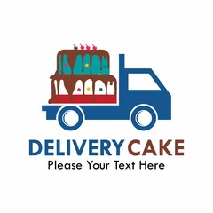 Delivery cake logo template illustration