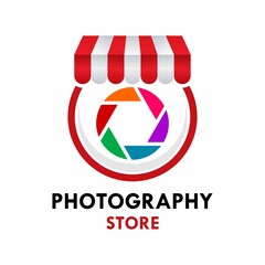Photography store logo template illustration