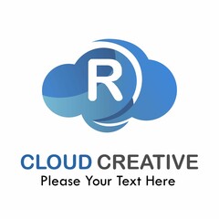 Fototapeta premium Letter r with cloud logo template illustration. suitable for brand your business, media, app, symbol etc