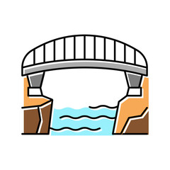 bridge concrete color icon vector illustration