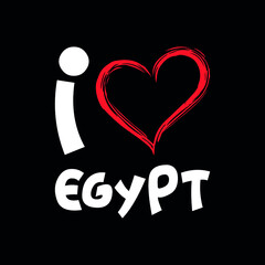 Egypt I love Egypt heart vector illustration design