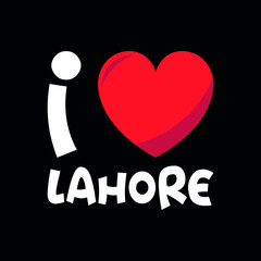 Lahore I love Lahore heart vector illustration design