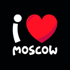 Moscow I love Moscow heart vector illustration design