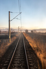 Fototapeta na wymiar railway in the countryside of Romania