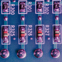 Semiconductors close-up, modern technology, innovation