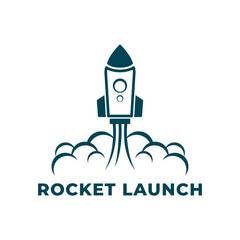 logo templates, symbols and icons with the shape of a rocket launching
