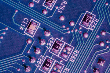 photo of a printed circuit board with soldering