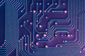 Tracks and pinouts on the printed circuit board of a modern device