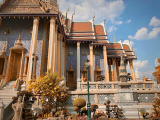 Prasat Phra Thep Bidorn(Royal Pantheon) in Emerald Buddha temple (Wat Phra Kaew) in Bangkok,...