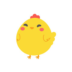 cartoon little chick Hatched eggs on Easter. decorate greeting cards for children