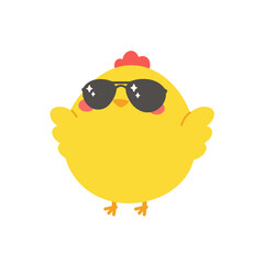 cartoon little chick Hatched eggs on Easter. decorate greeting cards for children