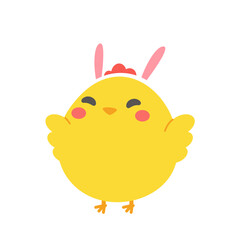 cartoon little chick Hatched eggs on Easter. decorate greeting cards for children