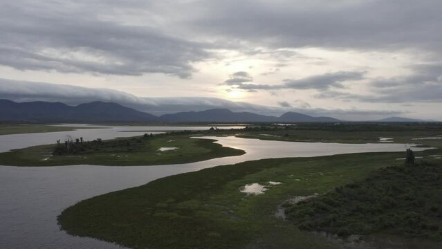 River in Amolar Region in Pantanal - drone image