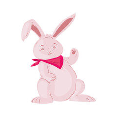 cute pink rabbit
