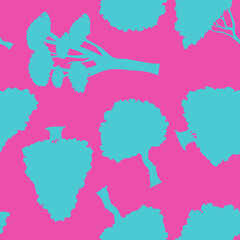 Fototapeta premium Seamless pattern tile with tree shapes.