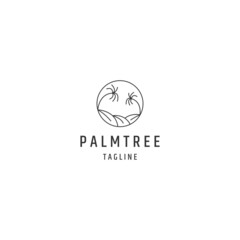 Ocean palm tree logo icon design template