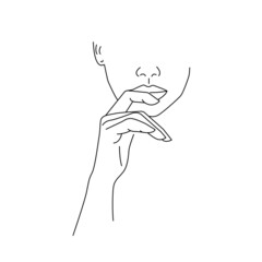 Female Abstract Face Continuous Line Drawing. Minimalist Fashion Concept, Woman Beauty Line Art Drawing. Abstract Vector Illustration of Contemporary Female Portrait.