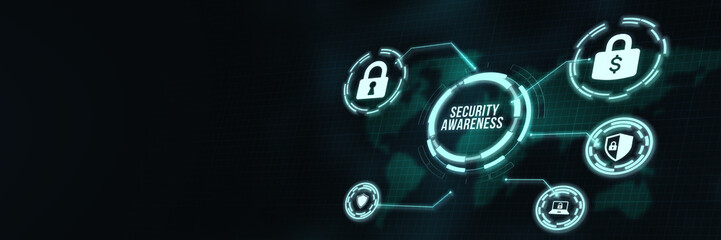 Internet, business, Technology and network concept. Cyber security data protection business technology privacy concept. 3d illustration