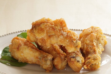 Homemade deep fried chicken drumsticks for comfort food image