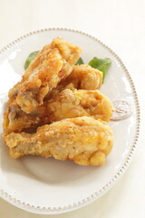 Homemade deep fried chicken drumsticks for comfort food image