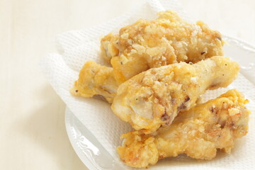 Homemade deep fried chicken drumsticks for comfort food image