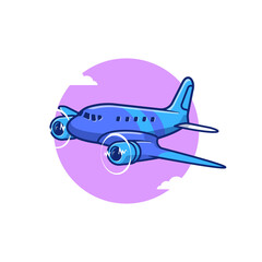 Airplane Propeller Cartoon Vector Icon Illustration. Air Transportation Icon Concept Isolated Premium Vector. Flat Cartoon Style