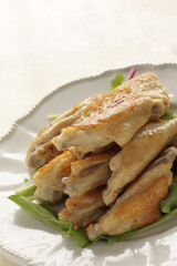 Chinese food, grilled half cut chicken wing 