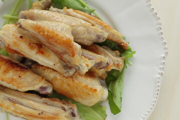 Chinese food, grilled half cut chicken wing 