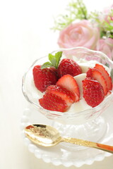 Freshness strawberries and yogurt for healthy dessert