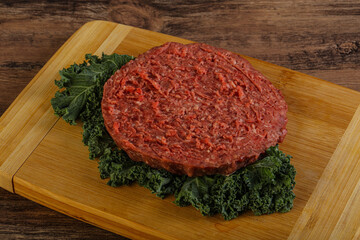 Raw beef burger cutlet for burger