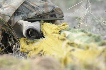 Almaty region / Kazakhstan - 06.16.2011 : Military training among snipers. Practicing the actions of soldiers in the mode of combat operations in the open field.
