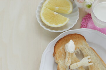 fork shaped toast for fun breakfast for kids
