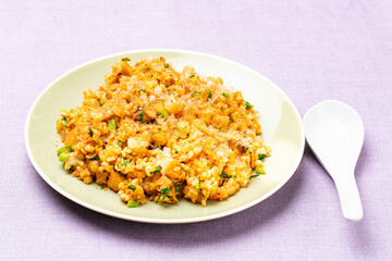家庭料理　　大豆と蕪のキムチ炒飯　日本