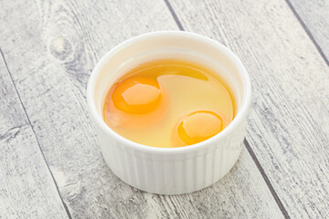 Chicken egg in the bowl