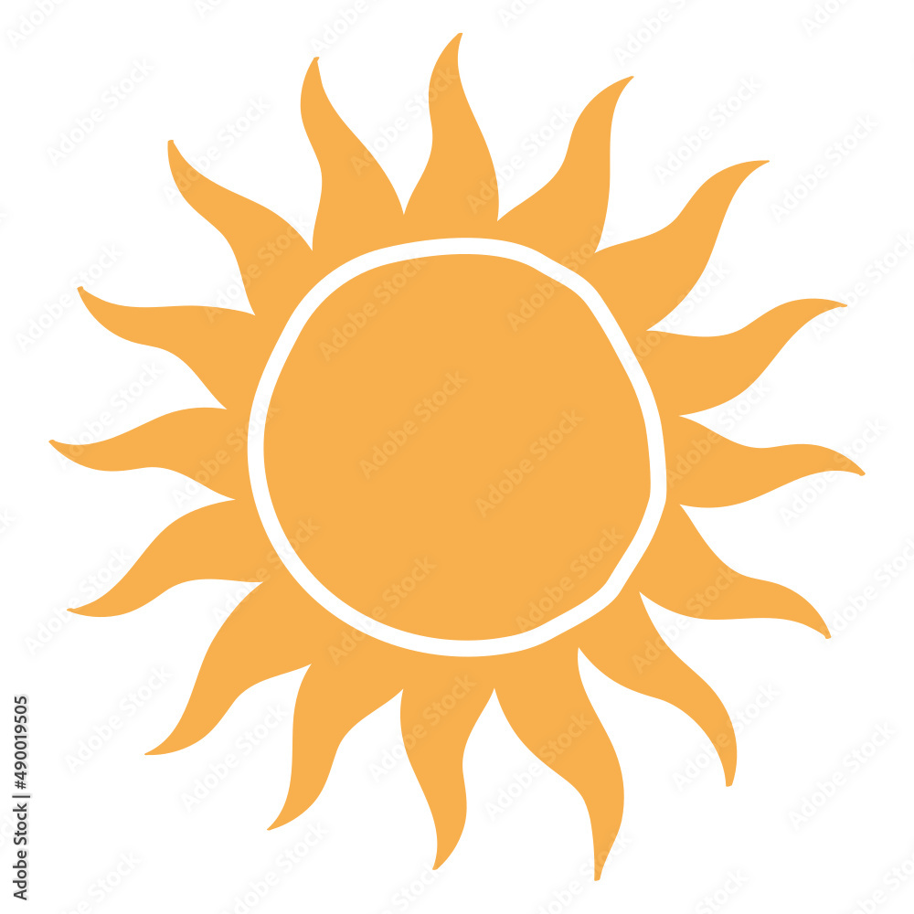 Poster Sun vector illustration in flat color design