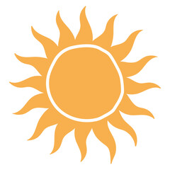 Sun vector illustration in flat color design