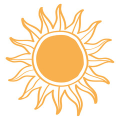 Sun vector illustration in flat color design