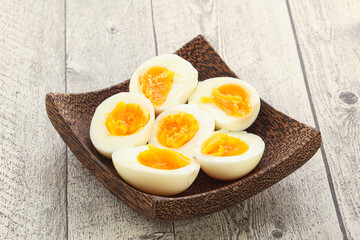 Boiled chicken egg for breakfast