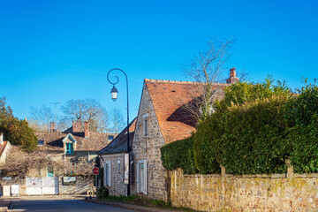 BARBIZON, FRANCE - February 26, 2022: Street view of Barbizon, France.