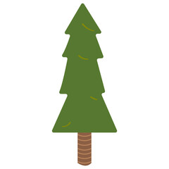 Pine tree vector illustration in flat color design