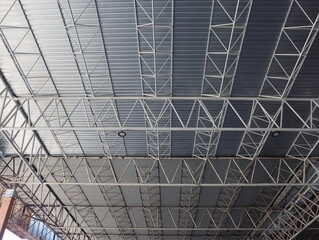 Detail of structure  the iron triangle structure roof