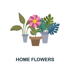 Home Flowers flat icon. Colored element sign from flowers collection. Flat Home Flowers icon sign for web design, infographics and more.