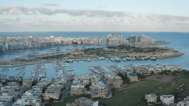 Aerial View Of Gzira And Sliema Districts In Malta Island
