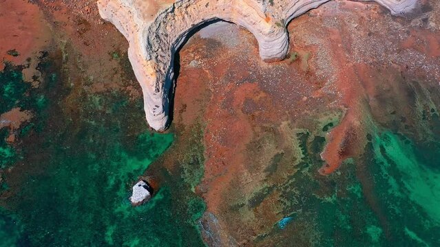 Extreme terrain of Australia. Cliffs and ocean coast in Adelaide Blanche Point