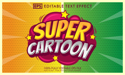 Comic cartoon editable text effect